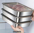 3pcs Set of Stainless Steel Food Storage Containers, Leak-Proof, baking trays