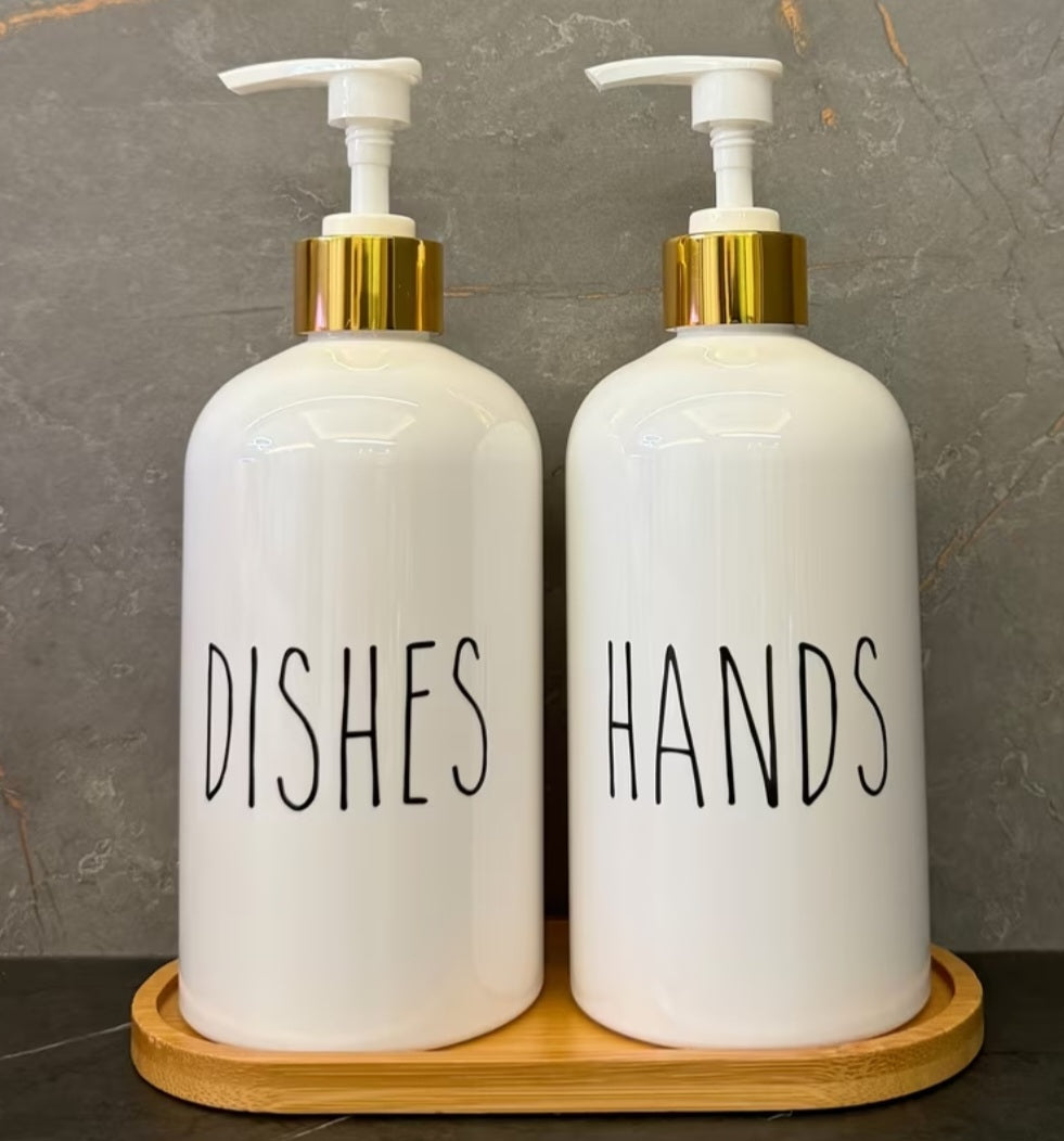 2pcs Letter Graphic Soap Dispenser for Kitchen And Bathroom