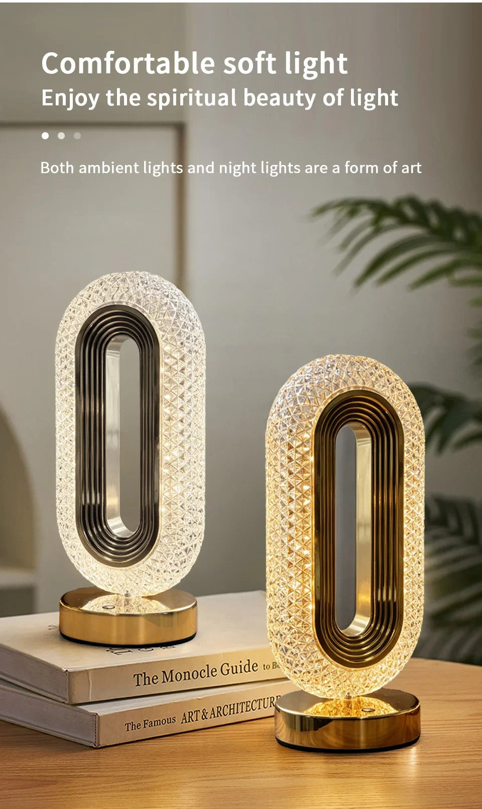 Rechargeable LED Crystal Table Lamp Touch