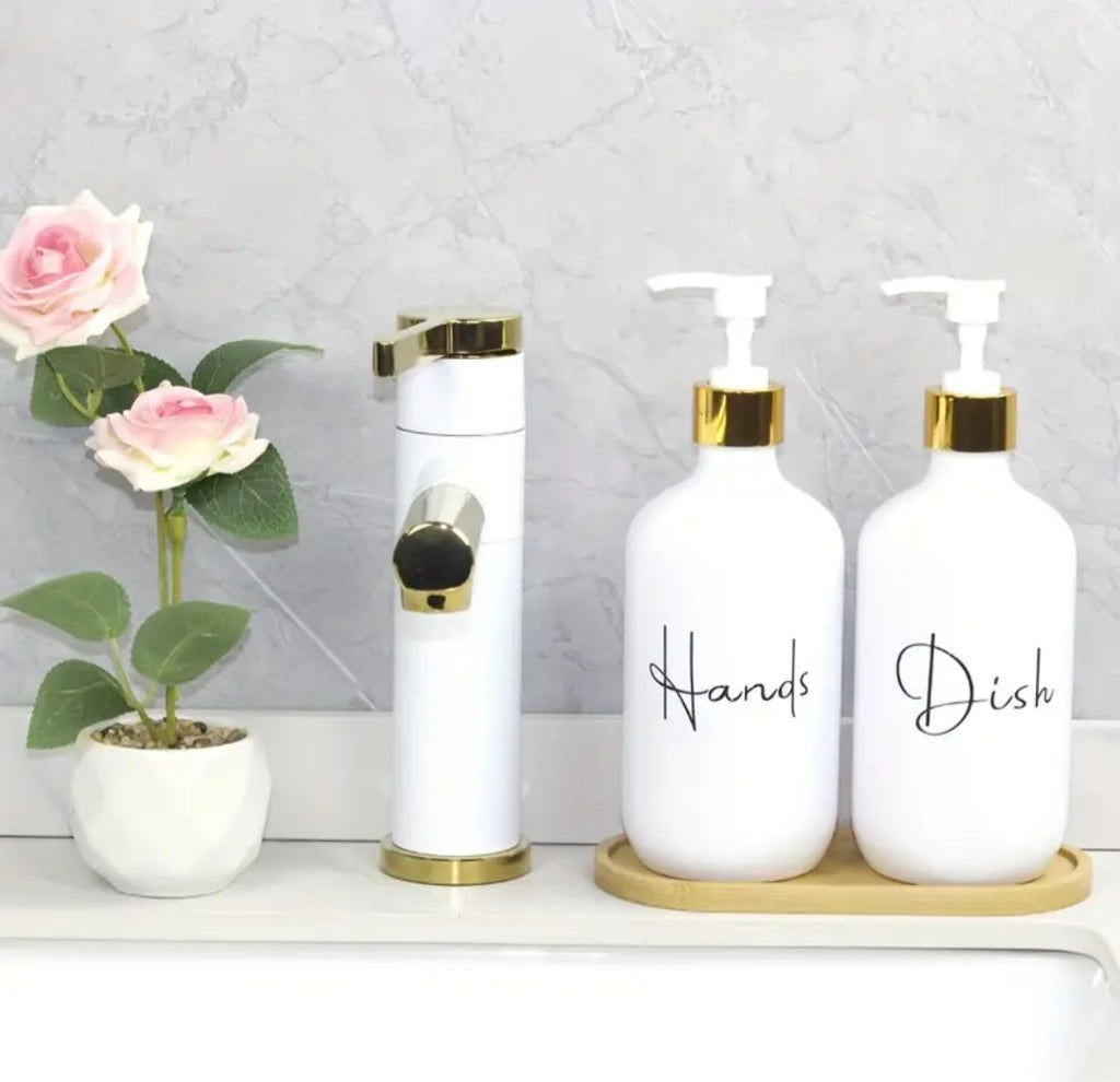 2pcs Letter Graphic Soap Dispenser for Kitchen And Bathroom
