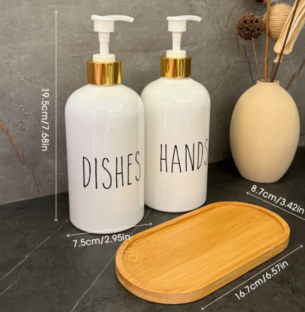 2pcs Letter Graphic Soap Dispenser for Kitchen And Bathroom