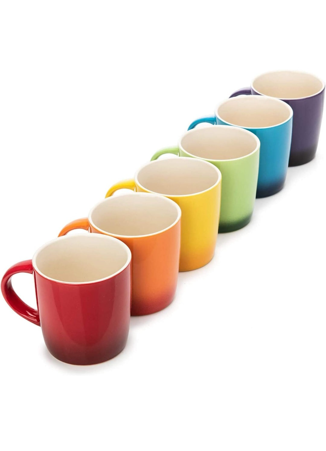 Colourfully mugs Set of 6 Colourful Stoneware Coffee Tea Mugs Microwave Safe