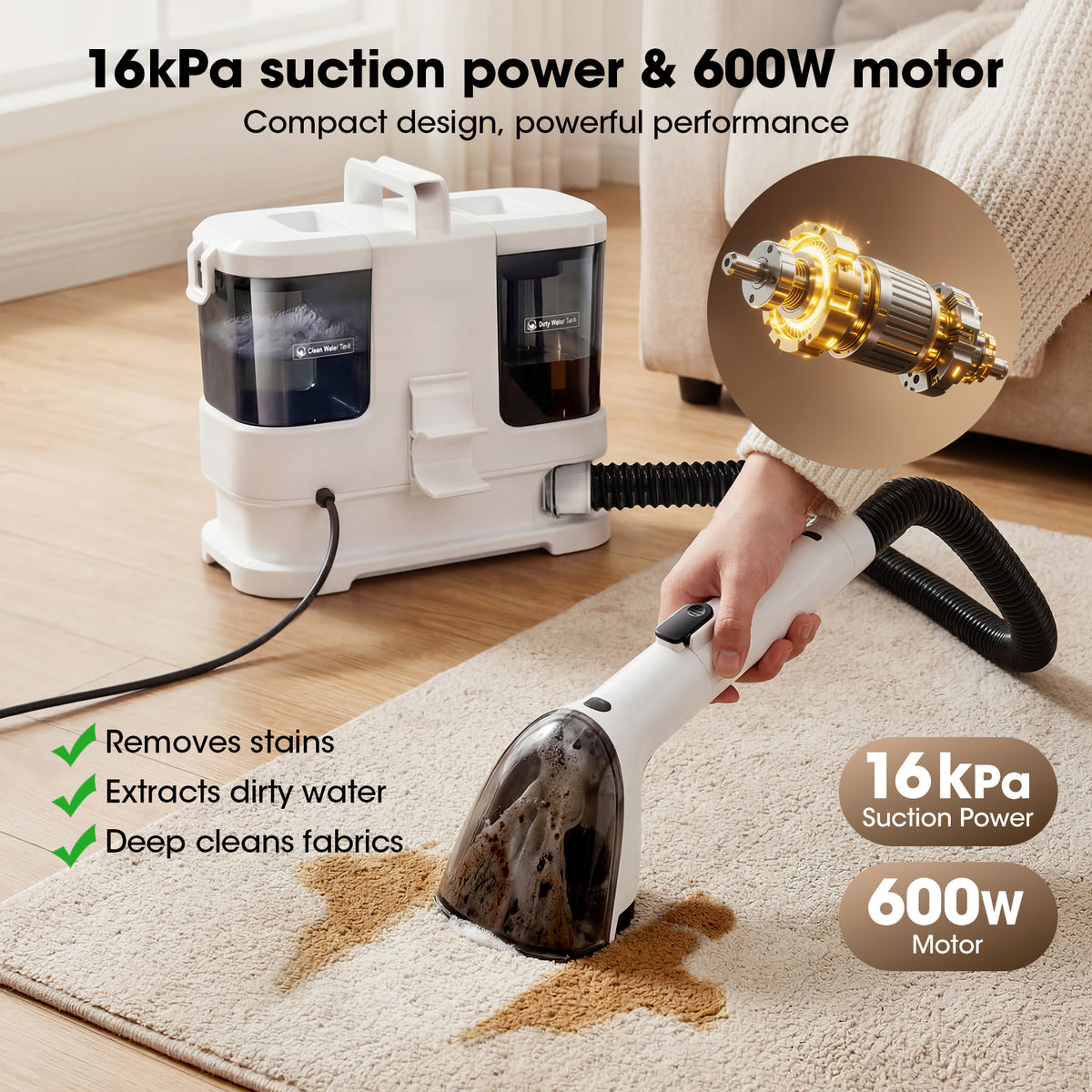 Lubluelu V2 Multi-Purpose Portable Carpet And UpholsterySpot Cleaner Machine