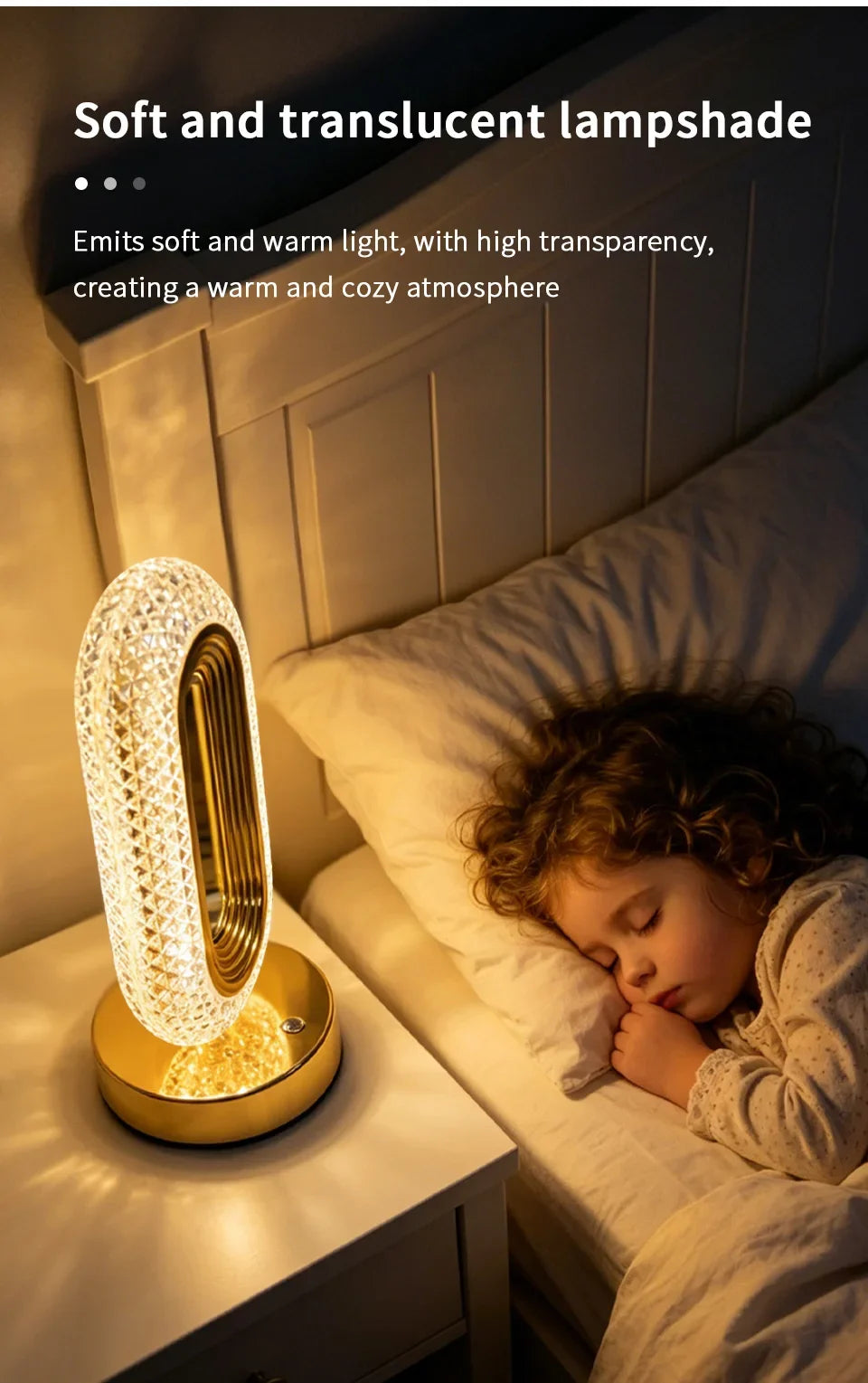 Rechargeable LED Crystal Table Lamp Touch
