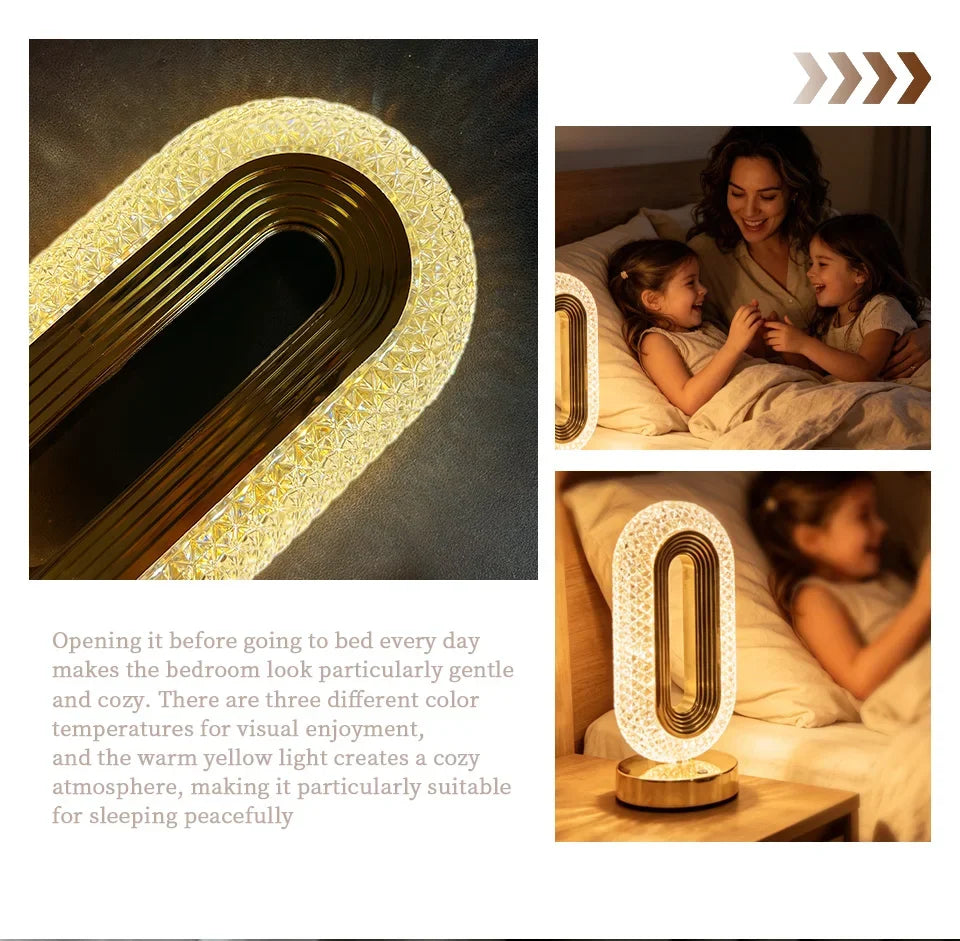 Rechargeable LED Crystal Table Lamp Touch