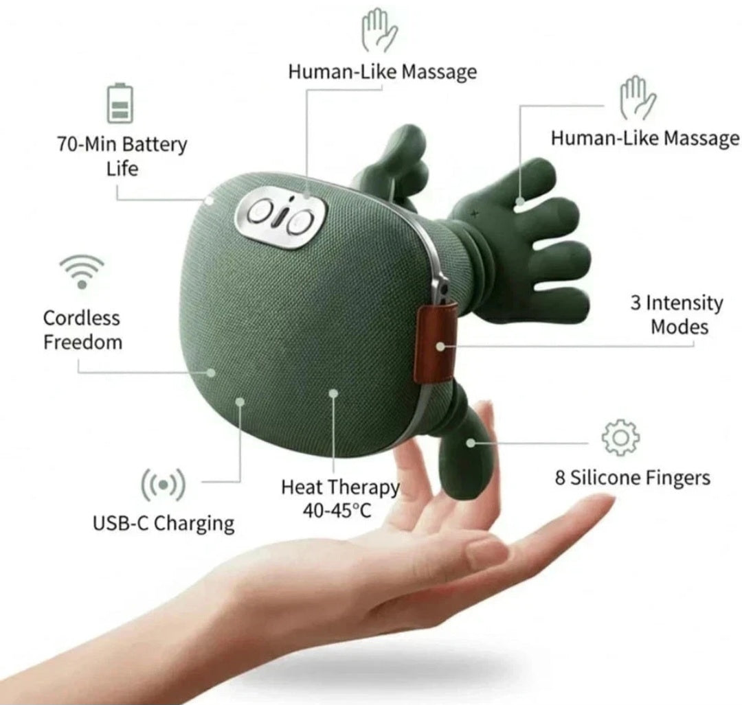 Neck Massager with Heat, 4D Deep Kneading Shiatsu Shoulder Back Massage Pillow, Portable Rechargeable Relax Gift for Women Men