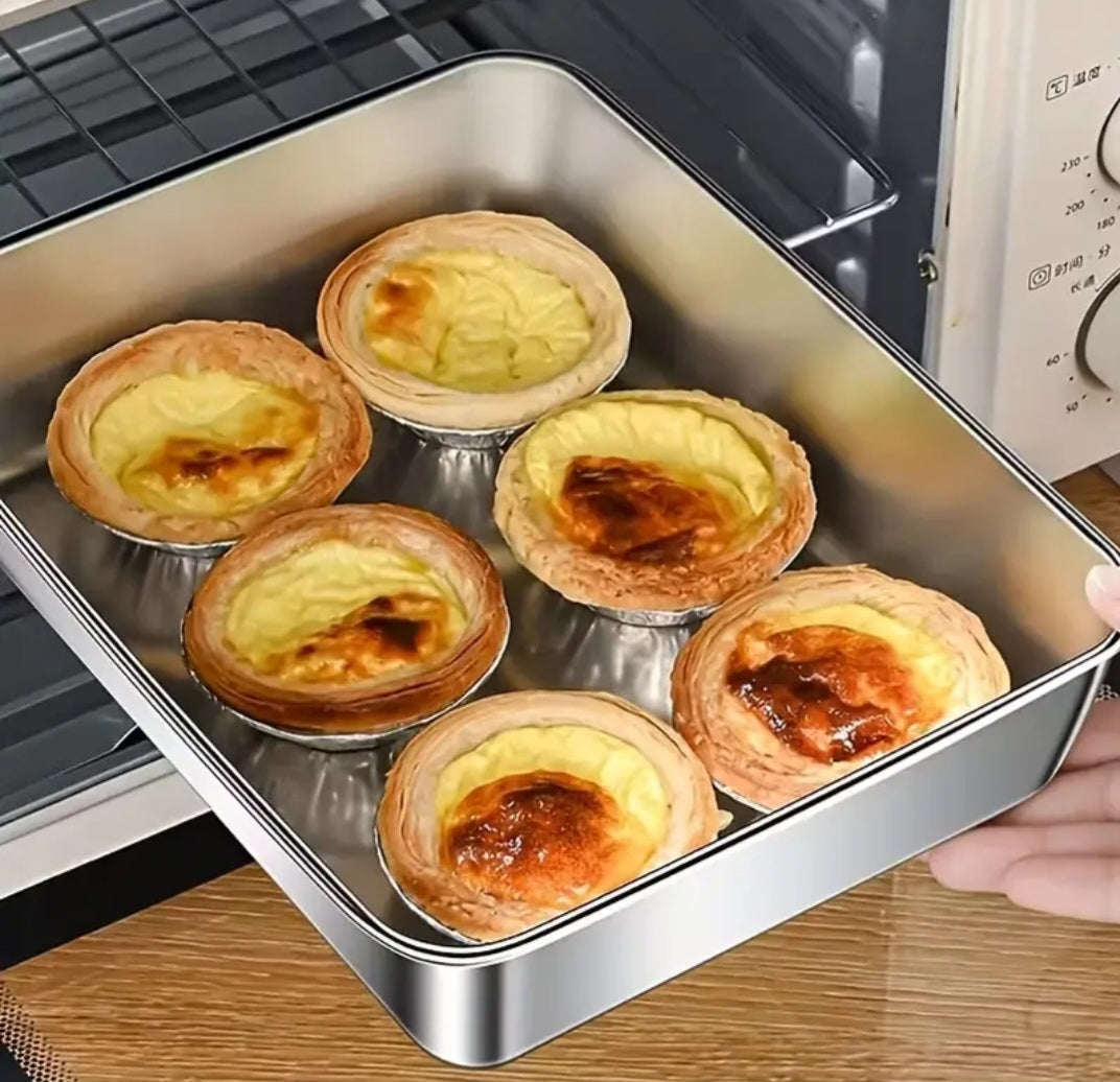 3pcs Set of Stainless Steel Food Storage Containers, Leak-Proof, baking trays