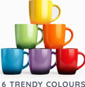 Colourfully mugs Set of 6 Colourful Stoneware Coffee Tea Mugs Microwave Safe