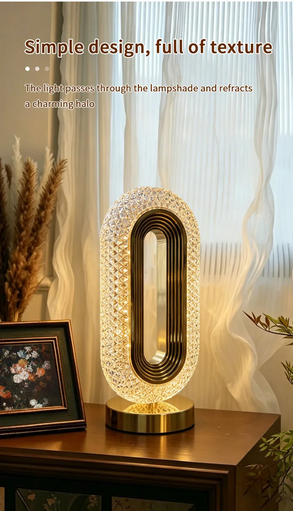 Rechargeable LED Crystal Table Lamp Touch